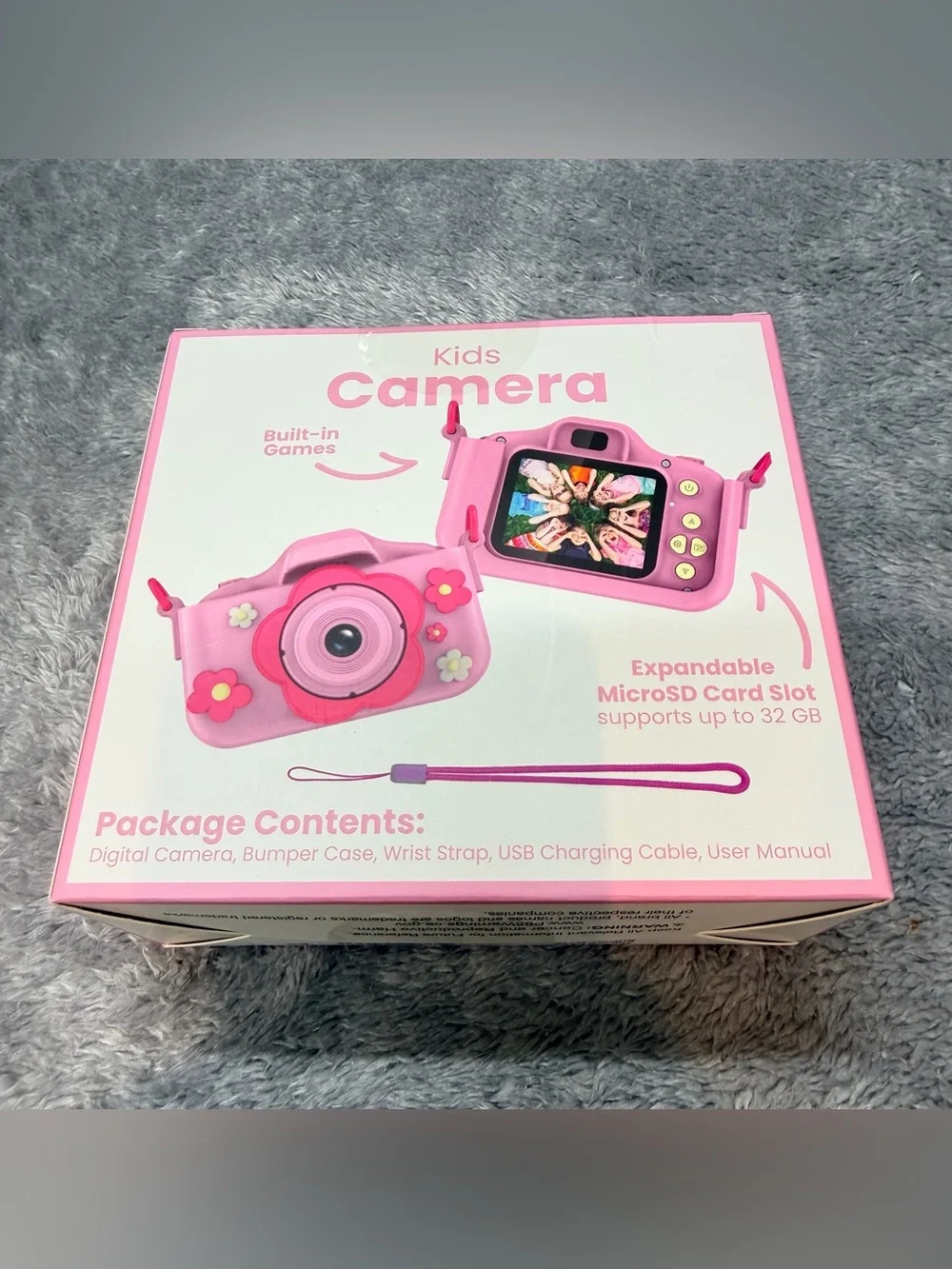 Kids Pink Flower Digital Camera - Compact Photo & Video Toy